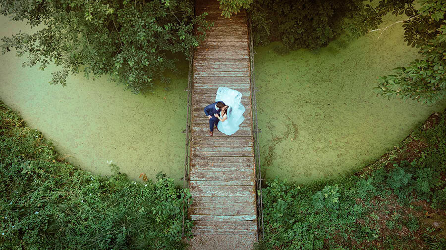 photos de mariage en drone en moselle